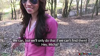 Blonde amateur Gina Devine gets licked in outdoors Michelle Louie
